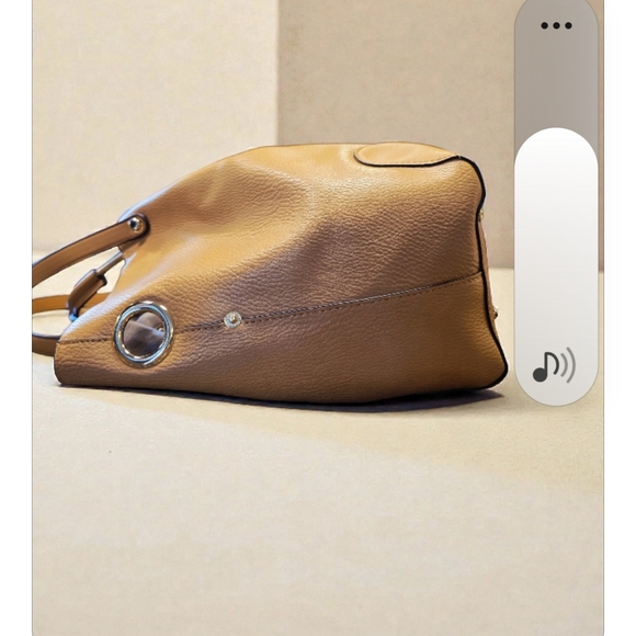 Elegant Camel Slouchy Handbag By Sondra Roberts - Picture 8 of 11